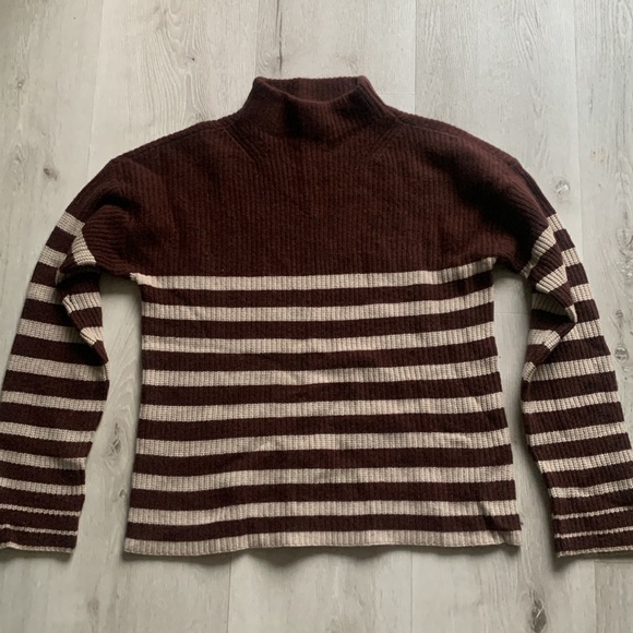 Design History Sweater size M striped 100% cashmere brown tan soft winter fall - Picture 1 of 9